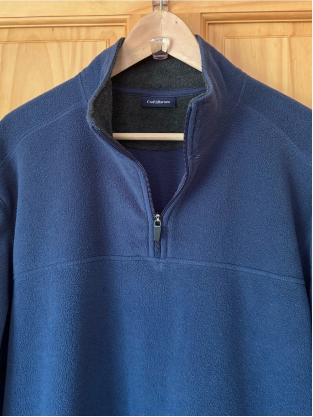 Croft & Barrow Navy Quarter-Zip Fleece Pullover Men's large - Picture 6 of 6